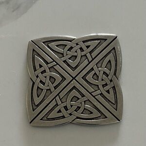 Celtic Knot Pewter Purse Mirror Gently Used size 2 inches x 2 inches